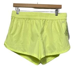 DSG Womens Mid Rise Stride Run Shorts Neon Yellow Size M NWT